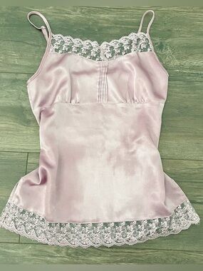 Ricki's Purple Satin Lace-Trim Camisole
